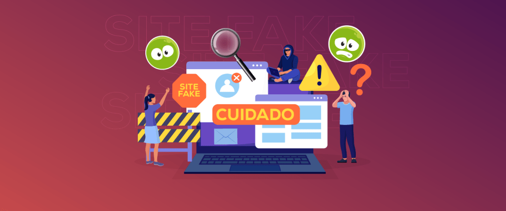 arte com elementos de site fake