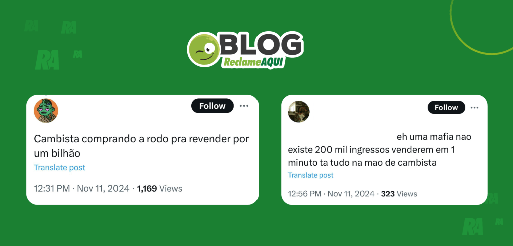 Internautas reclamam de cambistas