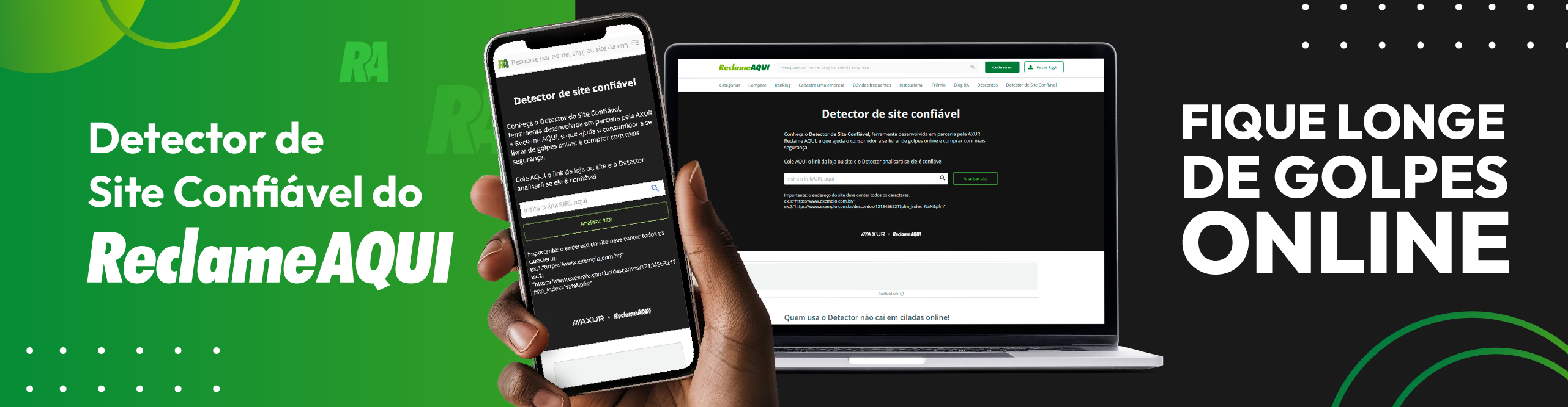 banner que direciona para o Detector de Site Confiável