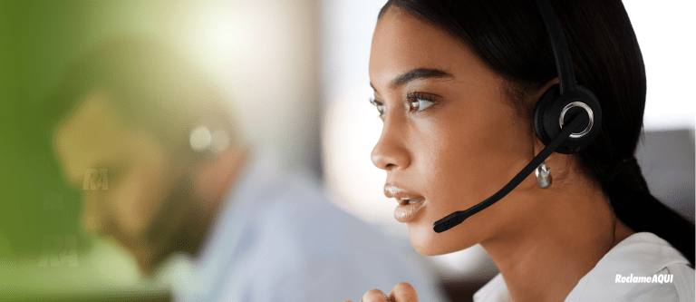 Mulher em atendimento