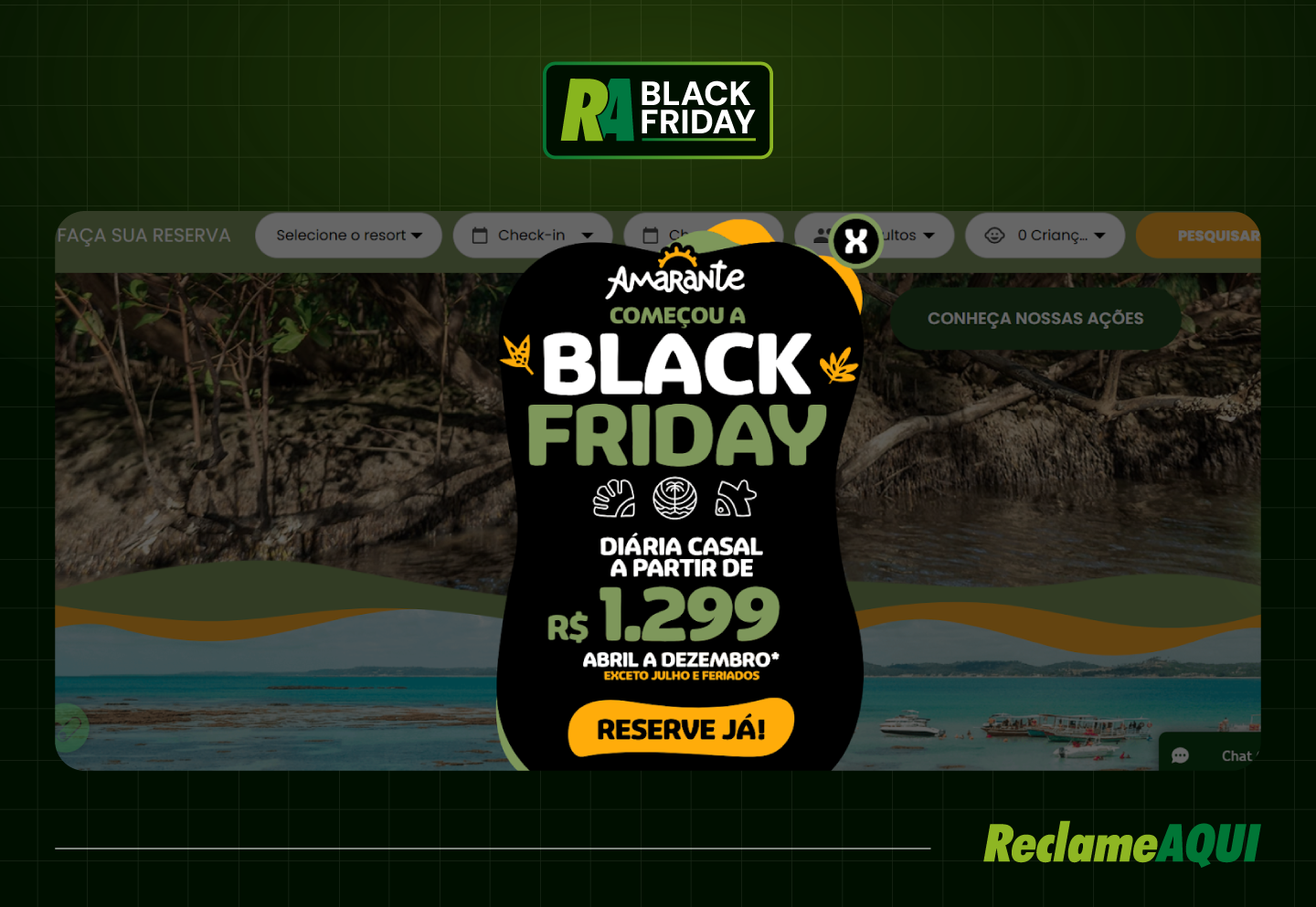 Oferta da Amarante no site