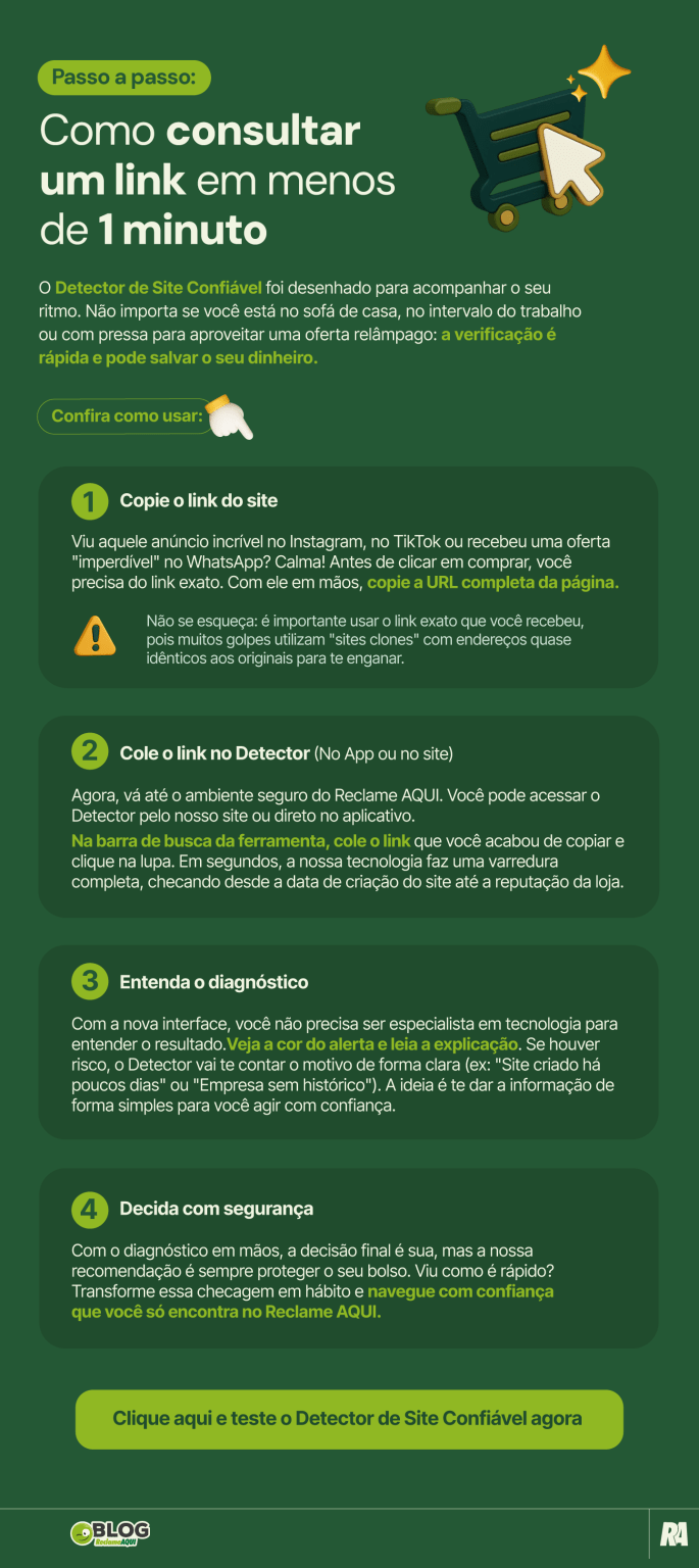 Como saber se o site é seguro? Use o Detector do Reclame AQUI
