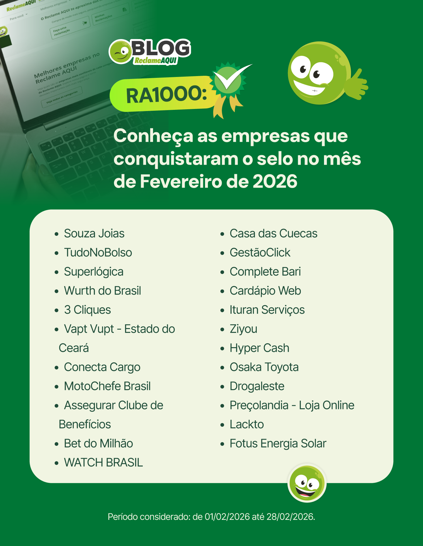 Empresas RA1000 - Fevereiro