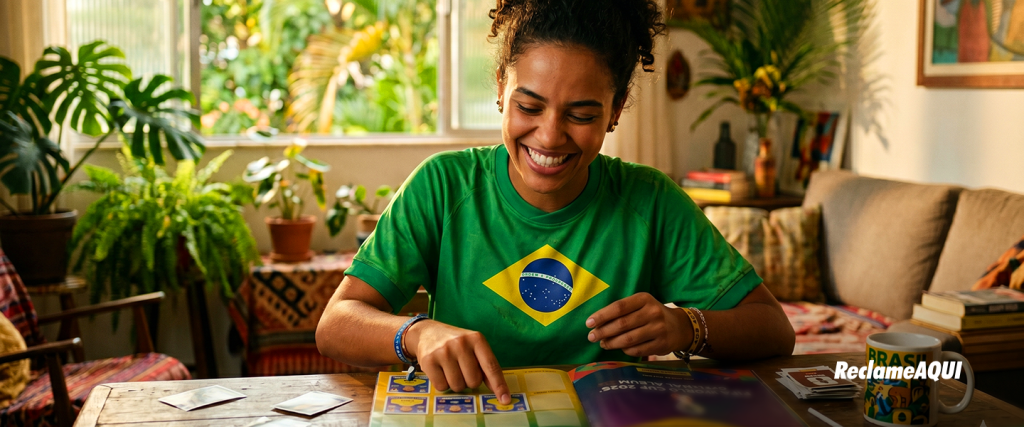Tem figurinha falsa da Copa rodando por aí. O Reclame AQUI te ensina a identificar o golpe antes de colar no álbum