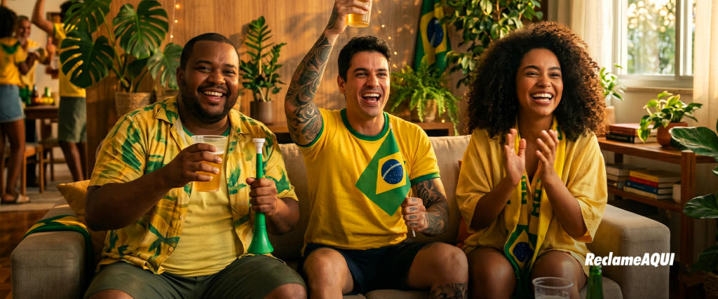 Vai assistir aos jogos da Copa onde? 67% dos brasileiros vão torcer em casa, revela pesquisa do Reclame AQUI